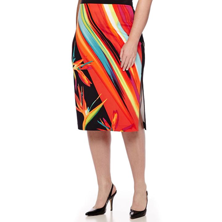 Worthington Side Slit Pencil Skirt - Plus