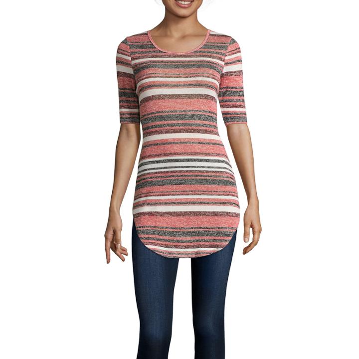 Almost Famous 3/4-sleeve Hacci Tunic - Juniors