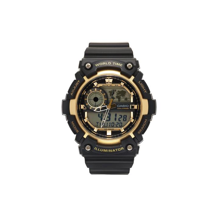 Casio Mens Black Strap Watch-aeq200w-9av