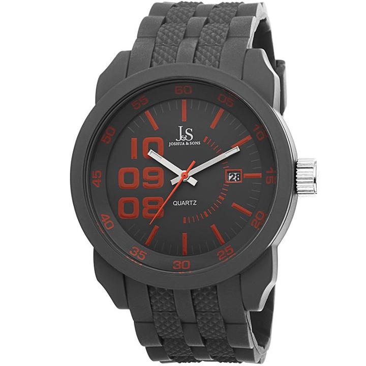 Joshua & Sons Mens Gray Strap Watch-j-63gy