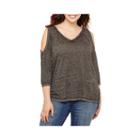A.n.a 3/4 Sleeve Cold Shoulder T-shirt-womens Plus