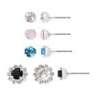 Vieste Crystal Silver-tone 4-pr. Earring Set And Jacket