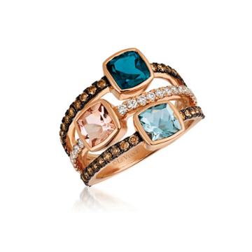 Levian Corp Womens 5/8 Ct. T.w. Multi Color Stone 14k Gold Cocktail Ring