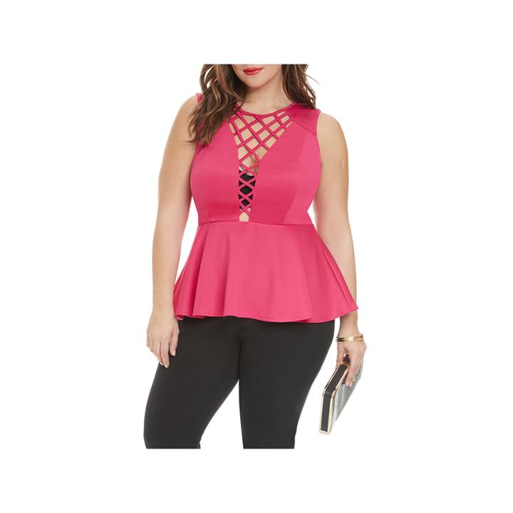 Fashion To Figure Khloe Cage Peplum Top-plus