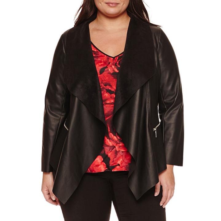 Bisou Bisou Drape Front Jacket - Plus