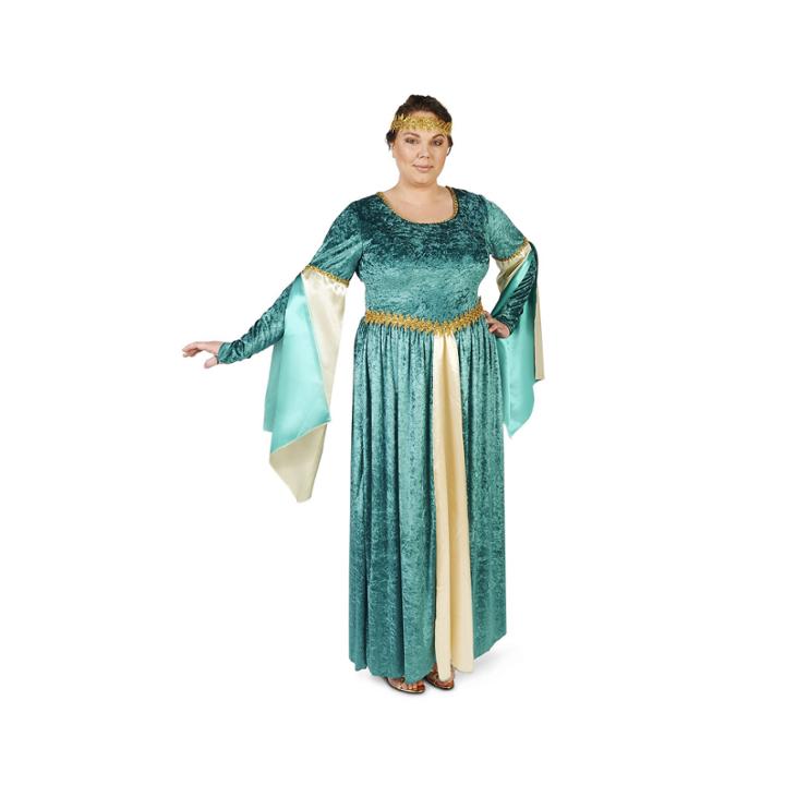 Renaissance Teal Velvet Dress Adult Costume