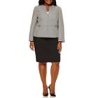 Isabella Long-sleeve Dot Skirt Suit Set - Plus
