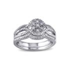 1/7 Ct. T.w. Diamond Sterling Silver Bridal Ring Set