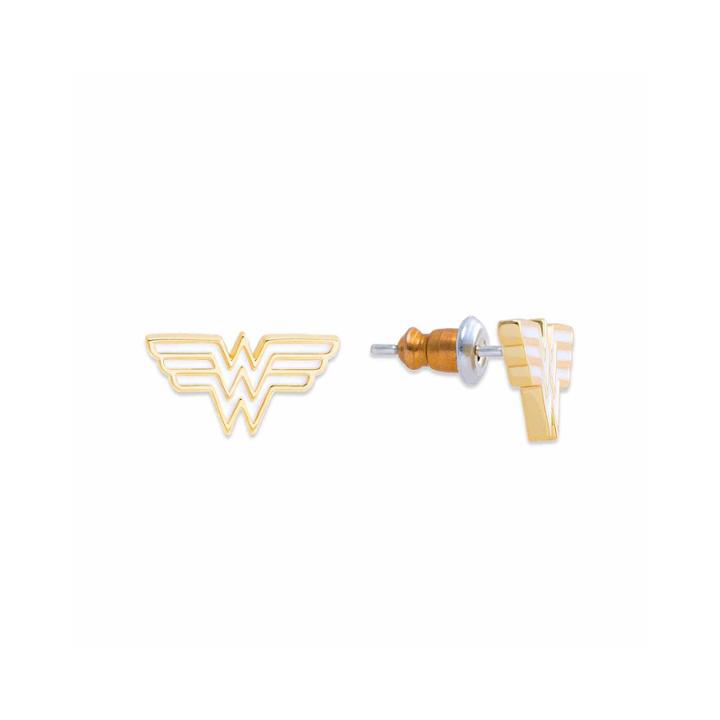 Dc Comics Wonder Woman Yellow Brass Crystal Studearrings