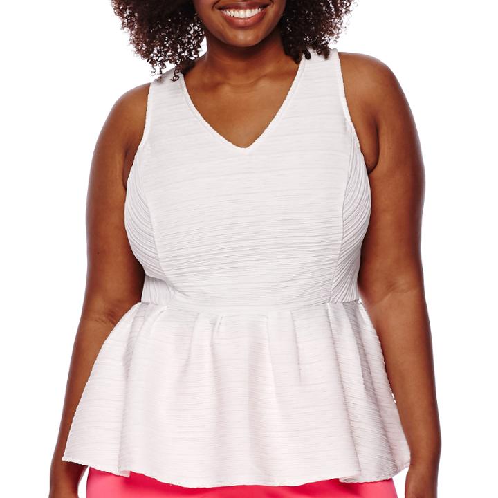 Worthington Sleeveless Peplum Blouse - Plus