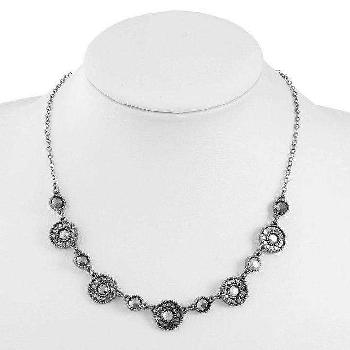 Liz Claiborne Womens Gray Round Collar Necklace