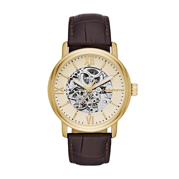 Liz Claiborne Mens Brown Strap Watch-clm1216