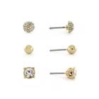 Nicole By Nicole Miller Gold-tone Crystal 3-pr. Earring Set