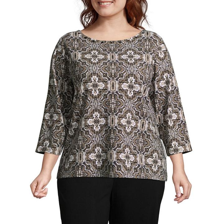 Lark Lane Must Have Geo Print Blouse - Plus