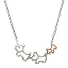 Diamond-accent Two-tone Scotty Dog Pendant Necklace