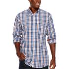 Izod Tall Slim Premium Essential Woven-plaid Long Sleeve Plaid