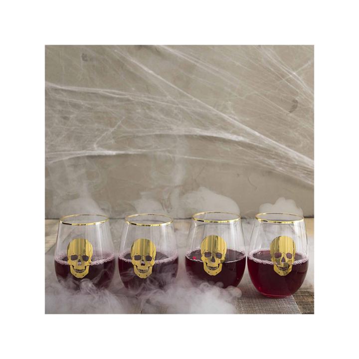 Cathy's Concepts Skull 4-pc. Stemless Wine Glass