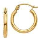 10k Gold 11mm Round Hoop Earrings
