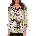 Alfred Dunner Sao Paolo 3/4-sleeve Tropical Print Tunic