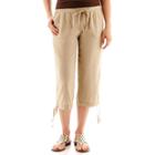 St. John's Bay Linen-blend Cargo Cropped Pants