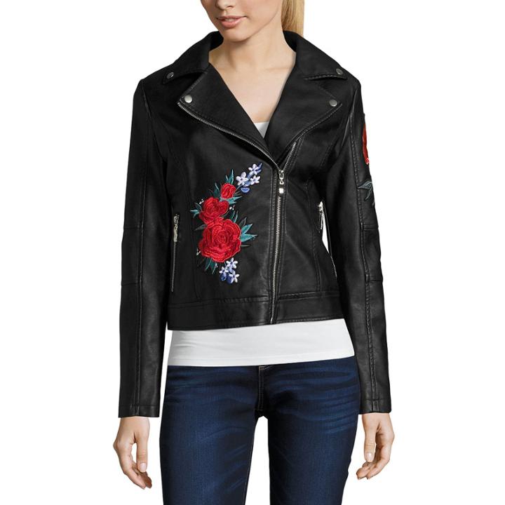 Say What Spanish Rose Motorcycle Jacket-juniors