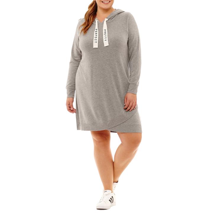 City Streets Long Sleeve Sweater Dress-plus