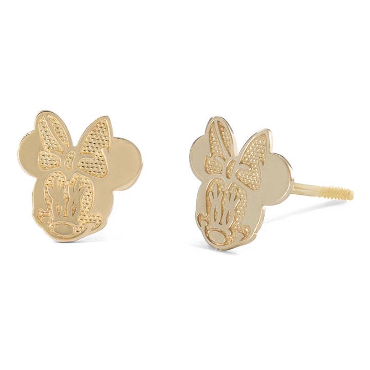 Disney 14k Gold 7.7mm Minnie Mouse Stud Earrings