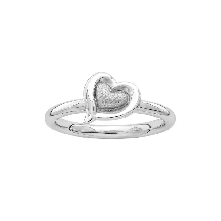 Personally Stackable Sterling Silver 2-heart Stackable Ring