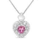 Womens 1/3 Ct. T.w. Pink Sapphire Sterling Silver Pendant Necklace