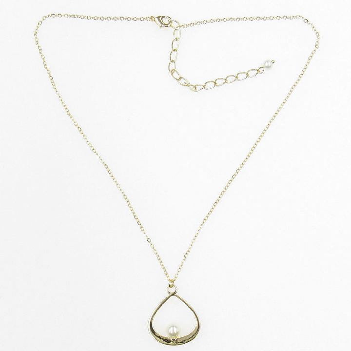 Vieste Rosa Prl 0518 Modern Pearl Womens White Brass Pendant Necklace