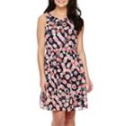 R & K Originals Sleeveless Dot Print Fit-and-flare Dress