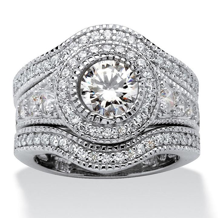 Womens 2 3/4 Ct. T.w. White Cubic Zirconia Bridal Set