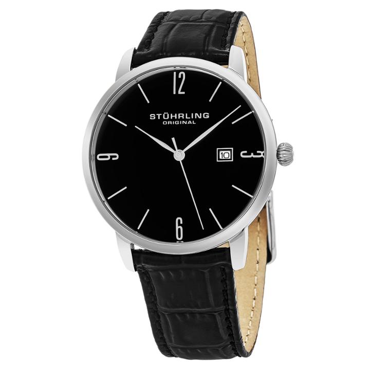 Stuhrling Mens Black Strap Watch-sp15662
