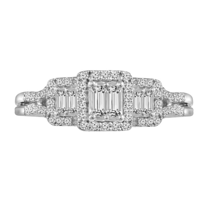 3/8 Ct. T.w. Diamond 10k White Gold Vintage Inspired Engagement Ring