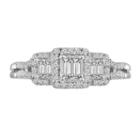 3/8 Ct. T.w. Diamond 10k White Gold Vintage Inspired Engagement Ring
