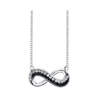 Crystal Sophistication&trade; Jet And Clear Crystal-accent Infinity Necklace