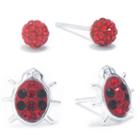 Silver Treasures 2-pc. Red Sterling Silver Earring Sets
