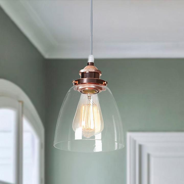 Maret 1-light Rose Gold- Shaded Pendant Edison Bulb Included