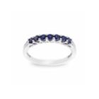 Womens Diamond Accent Round Blue Sapphire 10k Gold Stackable Ring