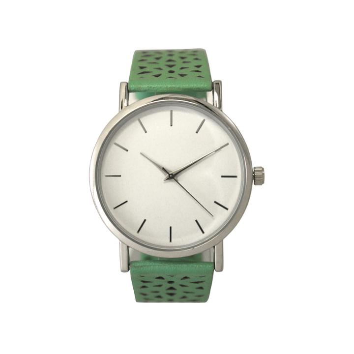 Olivia Pratt Laser Cut Womens Green Strap Watch-16258