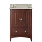 23.75-in. W Floor Mount Walnut Vanity Set For 3h4-in. Drilling Beige Top White Um Sink