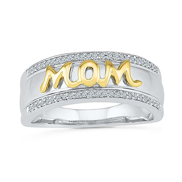 Womens 1/6 Ct. T.w. Genuine Diamond White 10k Gold Over Silver Cocktail Ring