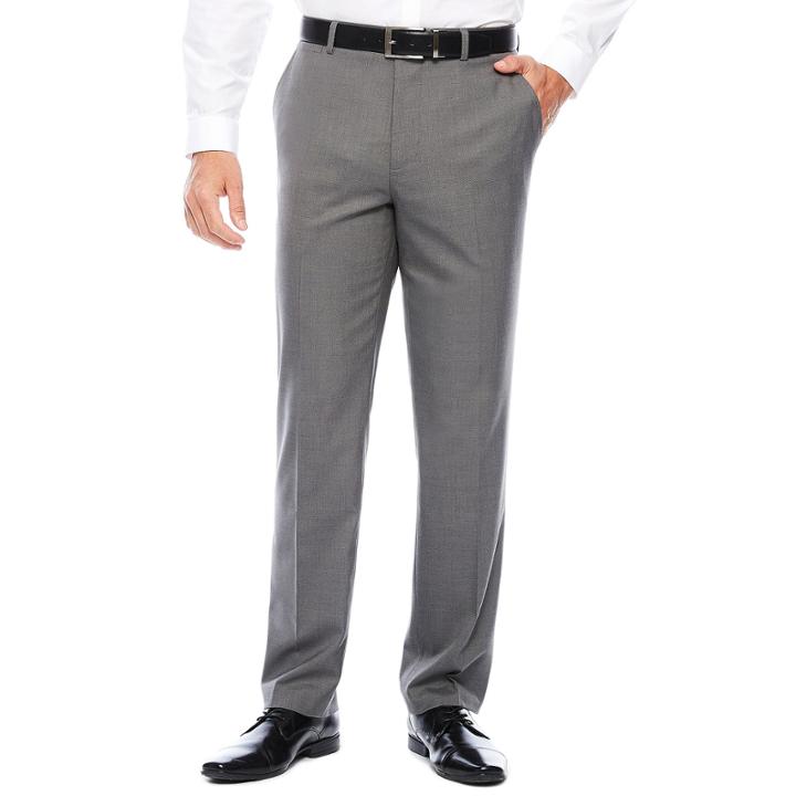 J.ferrar Stretch Gray Sharkskin Slim Fit Suit Pant