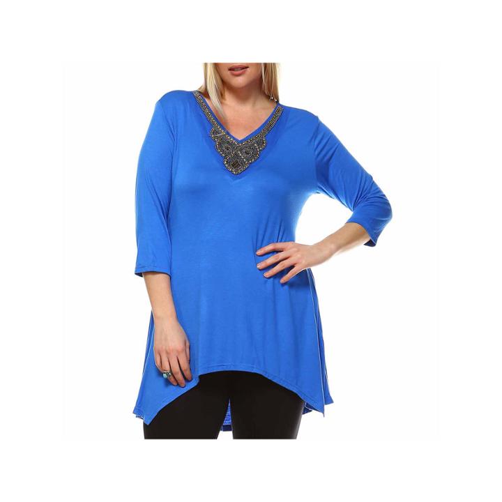 White Mark Luna Tunic Top Plus