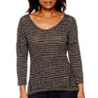 A.n.a 3/4-sleeve Textured Knit Top- Petite