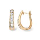 1 1/2 Ct. T.w. White Diamond 14k Gold Hoop Earrings