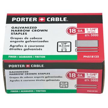 Porter Cable Pns18125 1-1/4 18 Gauge Narrow Crown Staples 5,000 Count