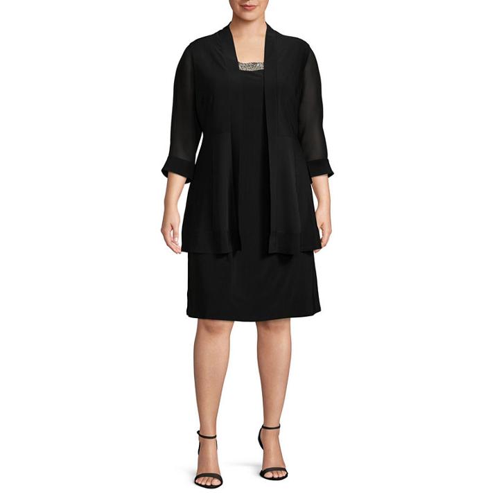 Scarlett Sleeveless Jacket Dress-plus