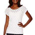 Liz Claiborne Short-sleeve Lace Knit T-shirt