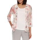 Alfred Dunner Rose Hill 3/4 Sleeve Layered Top